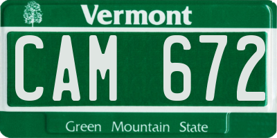 VT license plate CAM672