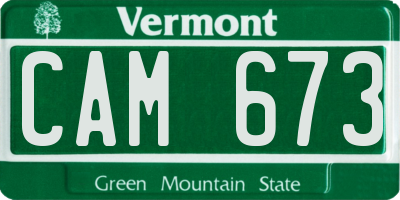 VT license plate CAM673