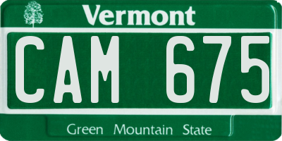 VT license plate CAM675