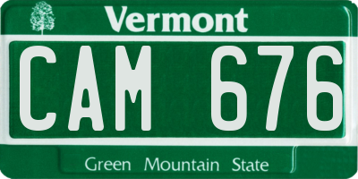 VT license plate CAM676
