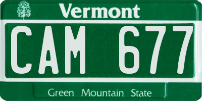VT license plate CAM677