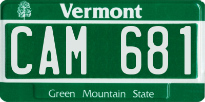 VT license plate CAM681