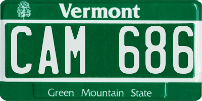 VT license plate CAM686