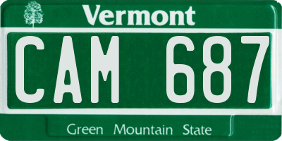VT license plate CAM687