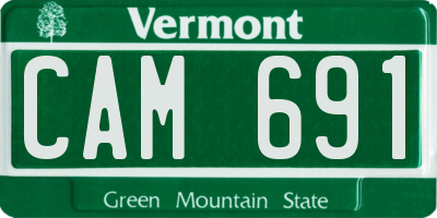 VT license plate CAM691