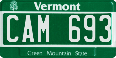 VT license plate CAM693