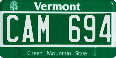 VT license plate CAM694