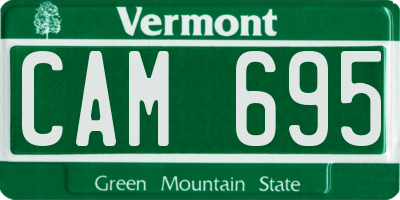 VT license plate CAM695