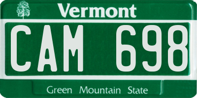 VT license plate CAM698