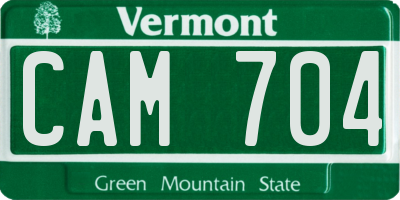 VT license plate CAM704