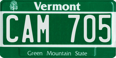 VT license plate CAM705