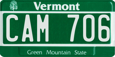 VT license plate CAM706