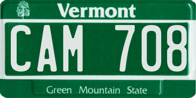 VT license plate CAM708