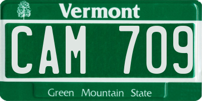 VT license plate CAM709