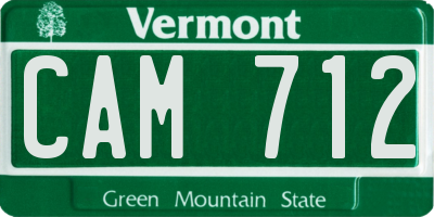 VT license plate CAM712