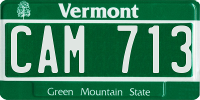 VT license plate CAM713