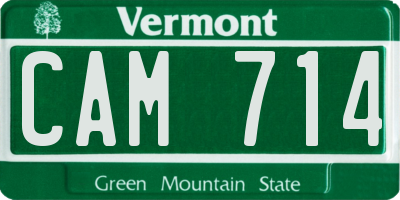 VT license plate CAM714