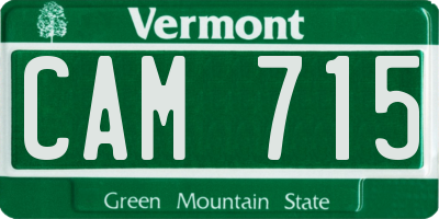 VT license plate CAM715