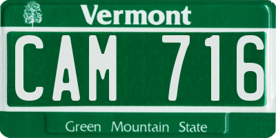 VT license plate CAM716