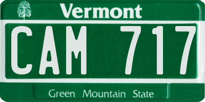 VT license plate CAM717