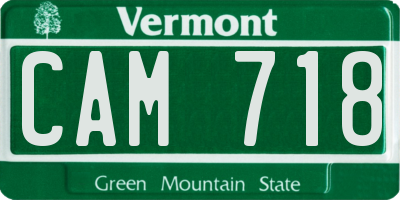 VT license plate CAM718