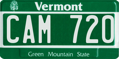 VT license plate CAM720