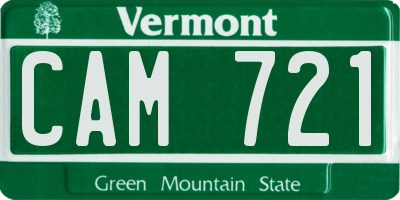 VT license plate CAM721