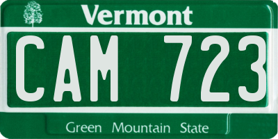 VT license plate CAM723