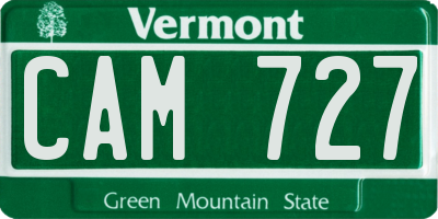 VT license plate CAM727
