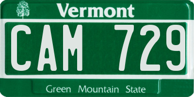 VT license plate CAM729