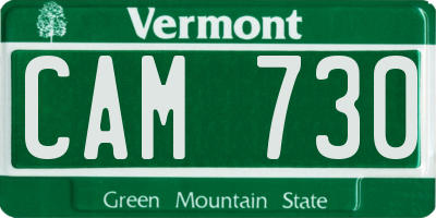 VT license plate CAM730