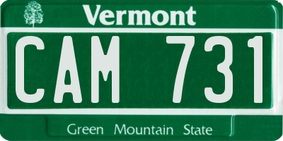 VT license plate CAM731