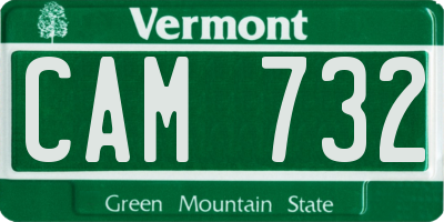 VT license plate CAM732