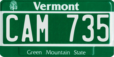 VT license plate CAM735