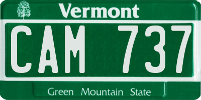 VT license plate CAM737