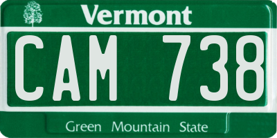VT license plate CAM738