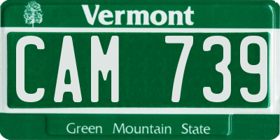 VT license plate CAM739