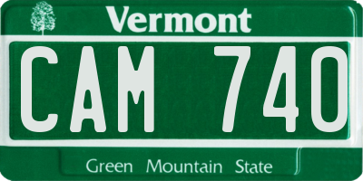 VT license plate CAM740