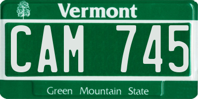 VT license plate CAM745