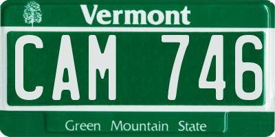 VT license plate CAM746