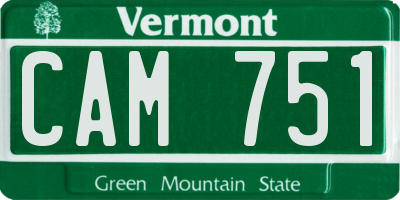 VT license plate CAM751