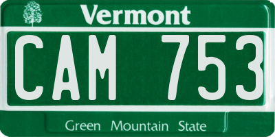 VT license plate CAM753