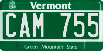 VT license plate CAM755