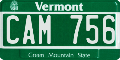 VT license plate CAM756