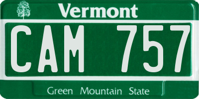 VT license plate CAM757