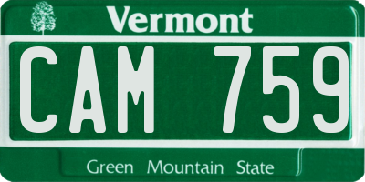 VT license plate CAM759