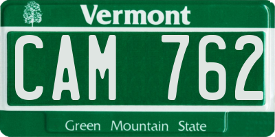 VT license plate CAM762