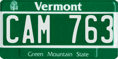VT license plate CAM763