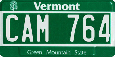 VT license plate CAM764
