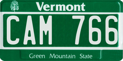 VT license plate CAM766